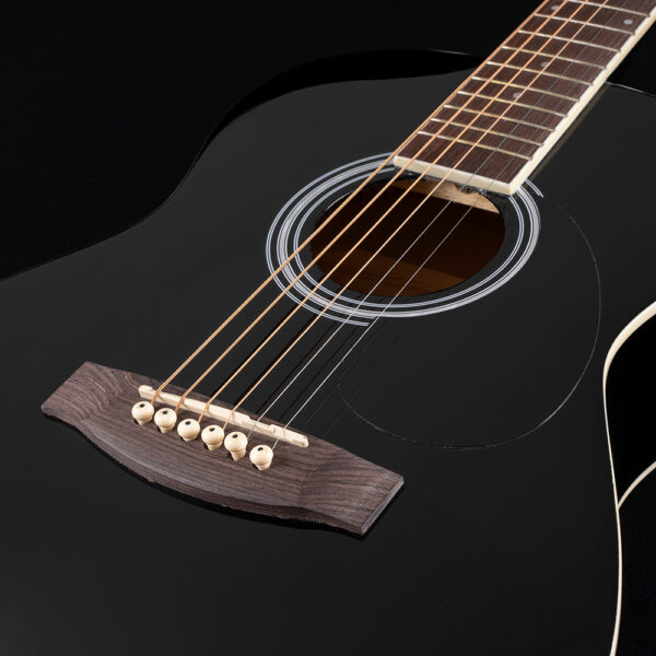 body of black JJ43 acoustic guitar