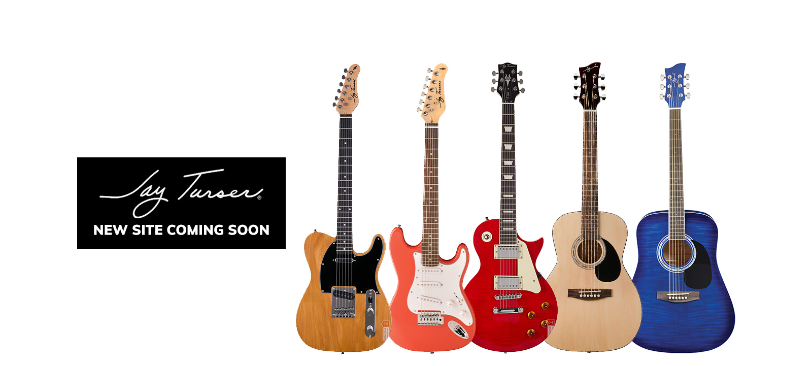 Five Jay Turser guitars