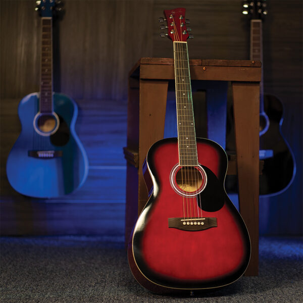 red JJ43 acoustic guitar